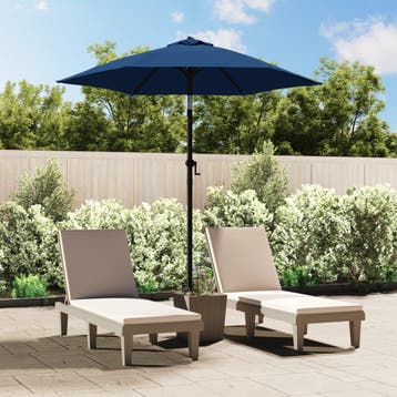 vidaXL Parasol 200x224 cm aluminium blauw, Verzenden, Nieuw