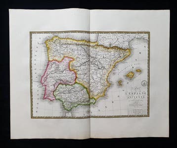 Europa - Portugal / Spanje / Balearen; Adrien Brue - Carte, Livres