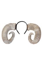 Haarband Hoorns Wit Bruin Diadeem Demon Duivel Ram Bok Schaa, Ophalen of Verzenden, Nieuw