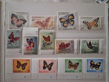 Wereld 1950/1990 - Vlindercollecties van de wereld! 100, Gestempeld