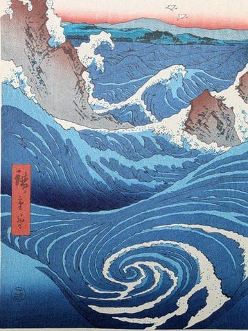 Naruto Whirlpool, Awa Province - Authentic Woodblock Print -