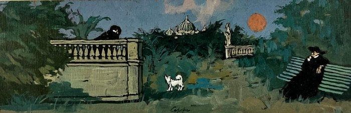 Nino Caffè (1908-1975) - Paesaggio Marchigiano, Antiquités & Art, Art | Peinture | Moderne