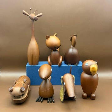 Senshukai  - Speelgoed meubels 7 Wooden Animals Royal