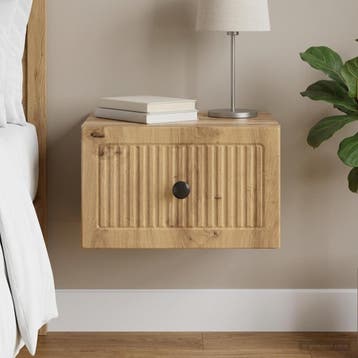 vidaXL Muurbevestigde Nachttafel Artisanaal eiken 33 x 34,5, Verzenden, Nieuw