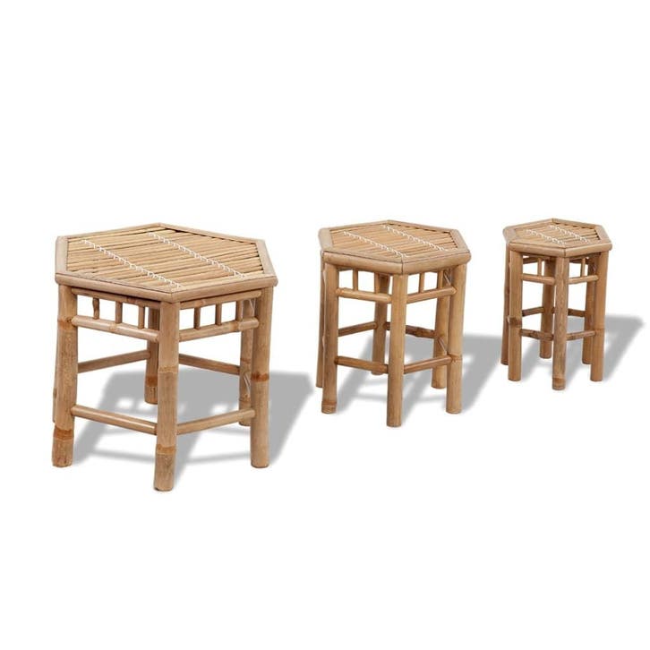 vidaXL Tuinkrukken 3 st bamboe, Tuin en Terras, Tuinstoelen, Nieuw, Verzenden