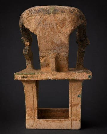 Oud-Chinees, Ming-dynastie Terracotta Funeraire troon uit de
