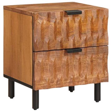 vidaXL Nachtkastje met lade Bruin 40 x 33 x 46 cm Massief, Verzenden, Nieuw