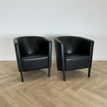 Complete set van 2 stuks Moroso Novecento chair van Antonio, Gebruikt, Zwart
