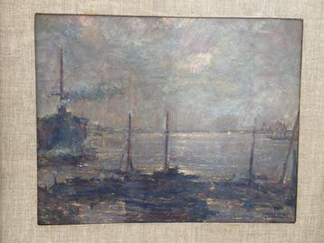 Giulio Cisari (1892-1976) - Porto notturno, Antiek en Kunst