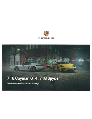 2021 PORSCHE 718 CAYMAN GT4 | SPYDER INSTRUCTIEBOEKJE