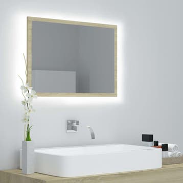 vidaXL Badkamerspiegel LED 60x8,5x37 cm acryl sonoma, Verzenden, Nieuw