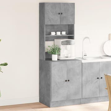 vidaXL Keukenkast 60x50x180 cm bewerkt hout betongrijs, Huis en Inrichting, Verzenden, Nieuw