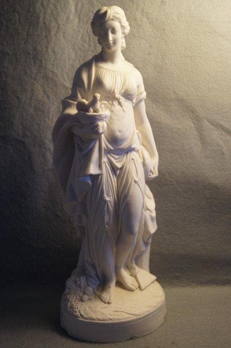 sculptuur - 37.5 cm - Victoriaanse Parian Ware Nature, Antiquités & Art, Antiquités | Céramique & Poterie