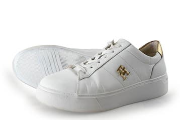 Tommy Hilfiger Sneakers in maat 40 Wit, Kleding | Dames, Verzenden, Wit, Zo goed als nieuw, Sneakers