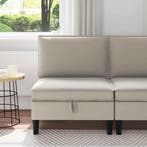 vidaXL Midden Sofa met Opbergruimte Havermout Fluweel, Verzenden