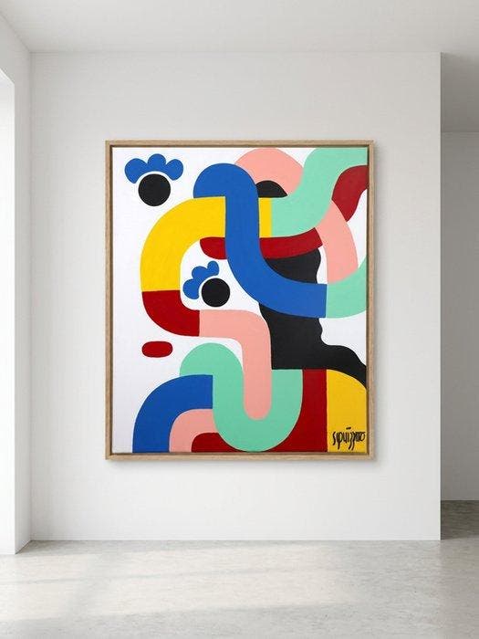 Antony Squizzato - La confusion, Antiek en Kunst, Kunst | Schilderijen | Modern