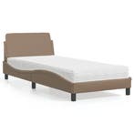 vidaXL Bed met matras Dover kunstleer cappuccinokleurig, Huis en Inrichting, Slaapkamer | Bedden, Verzenden, Nieuw