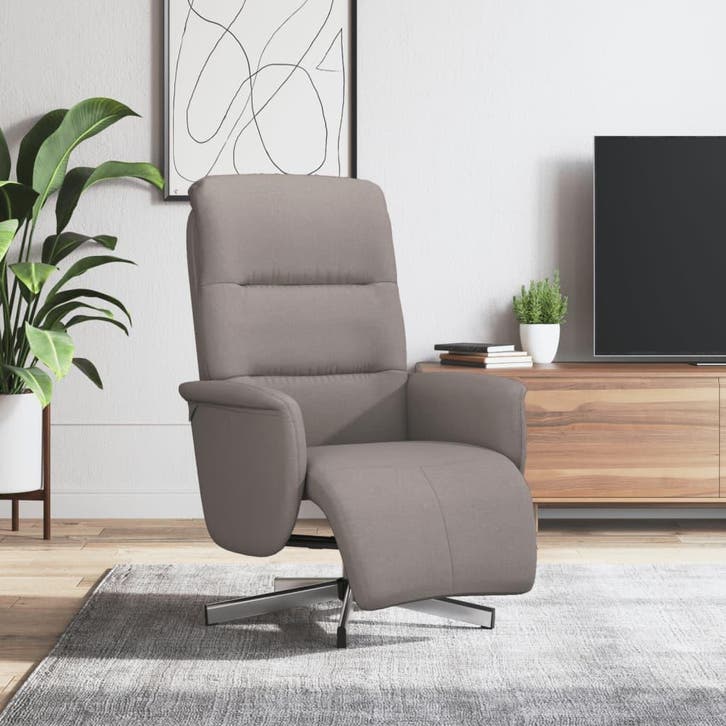 vidaXL Fauteuil verstelbaar met voetensteun stof taupe, Huis en Inrichting, Fauteuils, Nieuw, Verzenden