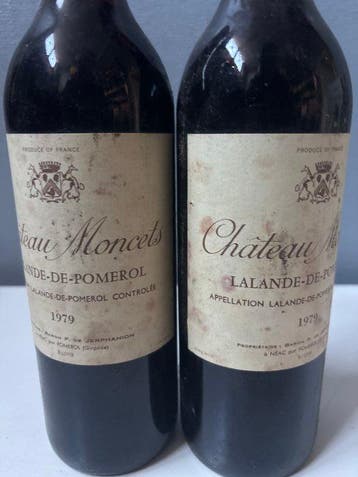 1979 Chateau Moncets - Lalande-de-Pomerol - 2 Bouteilles, Verzamelen, Nieuw