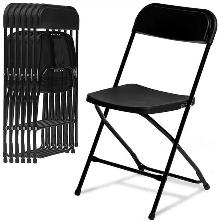 Klapstoelen - Vouwstoelen - Set van 6 - Eettafelstoelen - Zw, Caravans en Kamperen, Kampeermeubelen, Nieuw, Verzenden