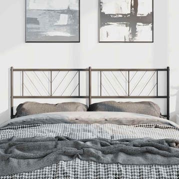 vidaXL Vervangend hoofdbord 150 cm metaal zwart, Verzenden