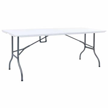 vidaXL Tuintafel inklapbaar 180x72x72 cm HDPE wit, Tuin en Terras, Verzenden, Nieuw