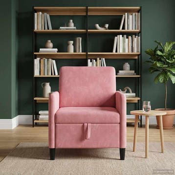 vidaXL Sofa met Opbergruimte Roze 72 x 78 x 87 cm Polyester, Verzenden, Nieuw