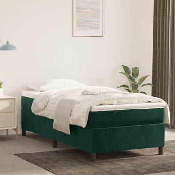 vidaXL Boxspring met matras fluweel donkergroen 80x200 cm, Verzenden, Nieuw
