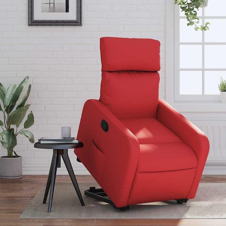 vidaXL Sta-op-stoel kunstleer rood, Maison & Meubles, Fauteuils, Envoi