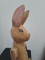 Beeld, Haas - 70 cm - Hout, Antiek en Kunst