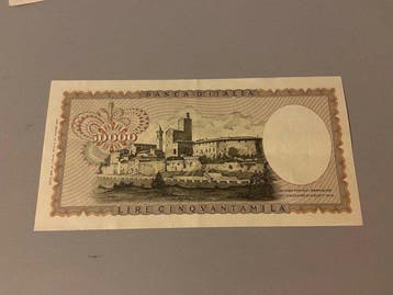 Italië. - 50.000 Lire 19/07/1970 Leonardo con fibrille -