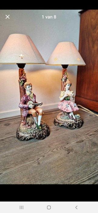 Capodimonte - Lampe (2) - Biscuit de porcelaine