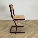 Eromes schoolstoel zithoogte 46 cm,  Beuken - paars, Gebruikt, Hout, Eén