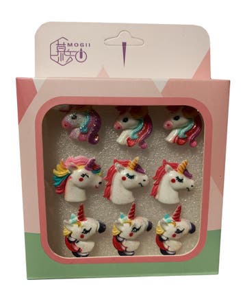 Set van 9 leuke punaises in een doosje (model: eenhoorn2), Verzenden, Nieuw