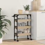 vidaXL Keuken Trolley Sonoma Eik 53 x 20 x 76 cm Bewerkt, Verzenden, Nieuw