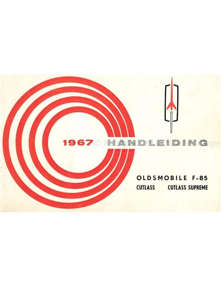 1967 OLDSMOBILE F-85 INSTRUCTIEBOEKJE NEDERLANDS, Autos : Divers, Modes d'emploi & Notices d'utilisation