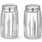 Peper-/Zoutstrooiers | RVS/Glas | 2 Stuks | Ø40x70(h)mm, Verzenden, Nieuw in verpakking