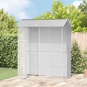 vidaXL Vogelkooi met opslag Grijs 215 x 110 x 247 cm, Verzenden, Nieuw
