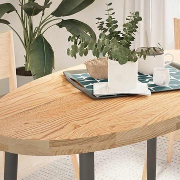 vidaXL Tafelblad 120x60x4 cm ovaal massief eikenhout, Verzenden