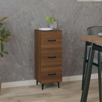 vidaXL Dressoir 34,5x34x90 cm bewerkt hout bruin eikenkleur, Verzenden, Nieuw