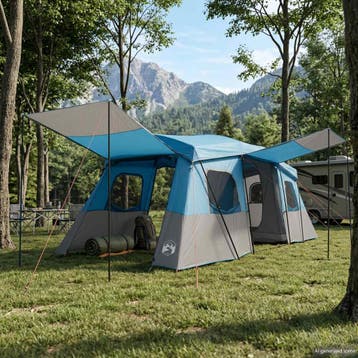 vidaXL Instant Tent met Regenhoes Waterdicht 3-persoons, Verzenden, Nieuw