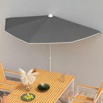 vidaXL Parasol half met paal 180x90 cm antracietkleurig, Verzenden, Nieuw