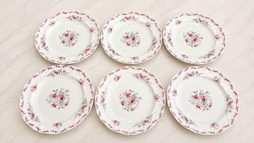 Limoges - 6 assiettes en porcelaine de Limoges, portant la