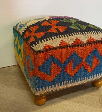Kelim Poef (Inutilisé/Nouveau) - Kelim - 34 cm - 34 cm, Nieuw