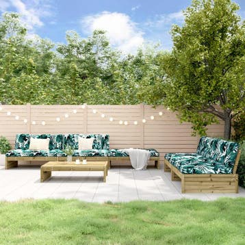vidaXL 6-delige Loungeset met kussens geïmpregneerd, Verzenden, Loungeset