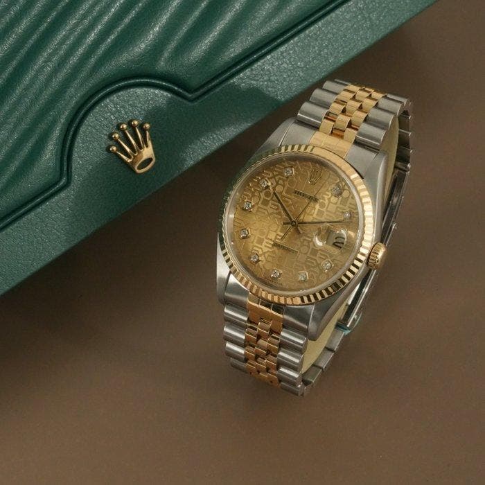 Rolex - Datejust 36 Factory Diamond 18k Gold/Steel, Bijoux, Sacs & Beauté, Montres | Hommes