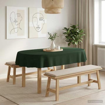 vidaXL Tafelkleed 5 st Ovaal Donkergroen 160 x 220 cm, Verzenden, Nieuw