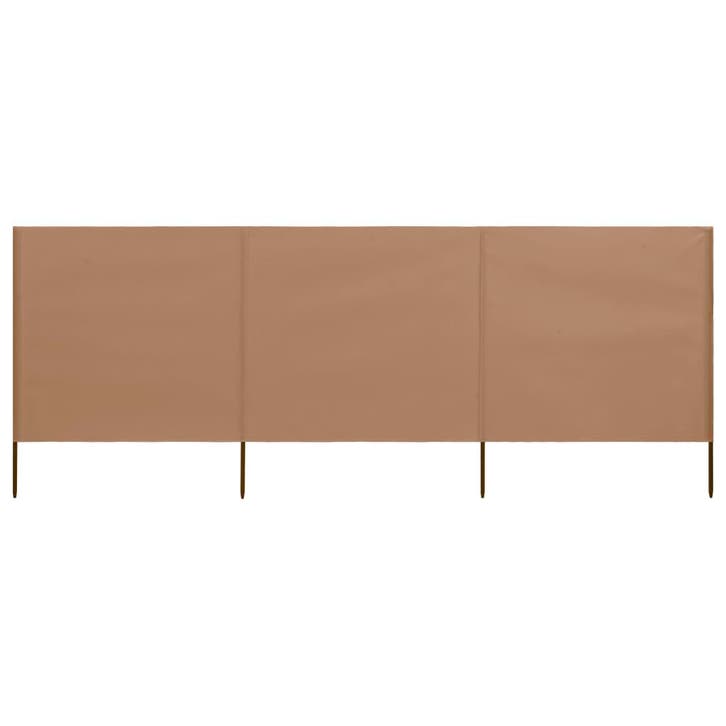 vidaXL Windscherm 3-panelen 400x160 cm stof taupe, Jardin & Terrasse, Parasols, Envoi