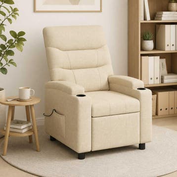 vidaXL Massage-relaxfauteuil Crèmekleurig 75 x 95 x 103 cm, Verzenden, Nieuw