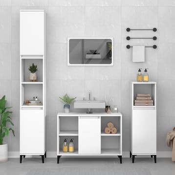 vidaXL Wastafelkast 80x33x60 cm bewerkt hout wit, Verzenden, Nieuw